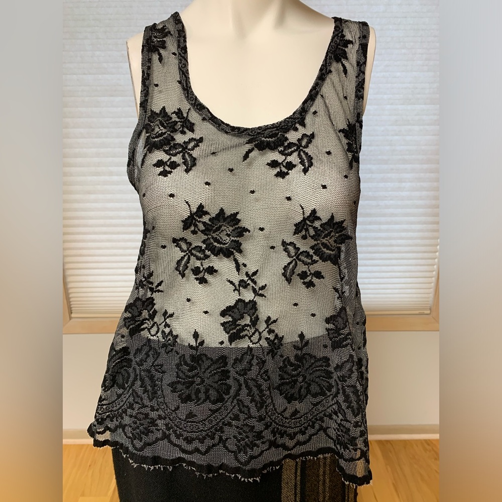 Atmosphere Women’s Sheer Black Floral Top Size:UK 12 (US 8) Like New - Picture 1 of 3